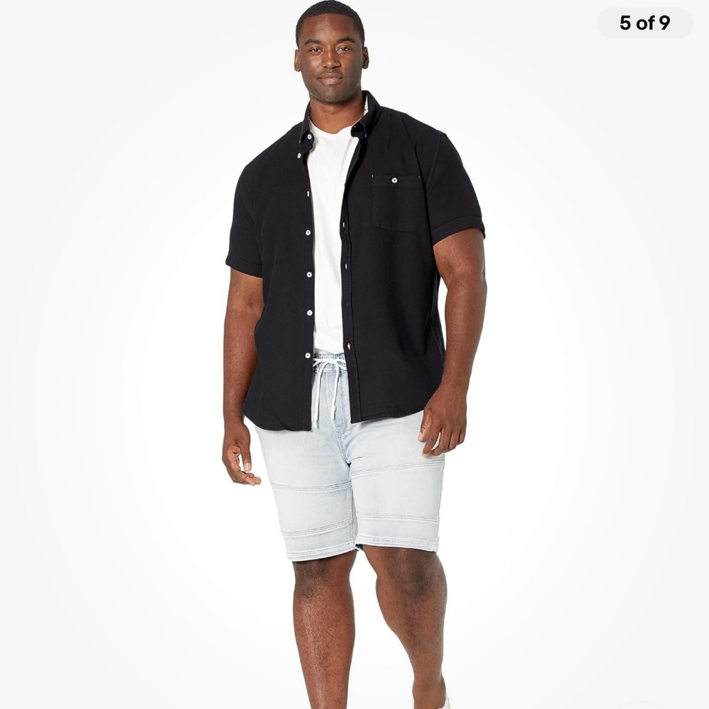 Johnny Bigg Big and Tall Frazer Panel Denim Short Gray